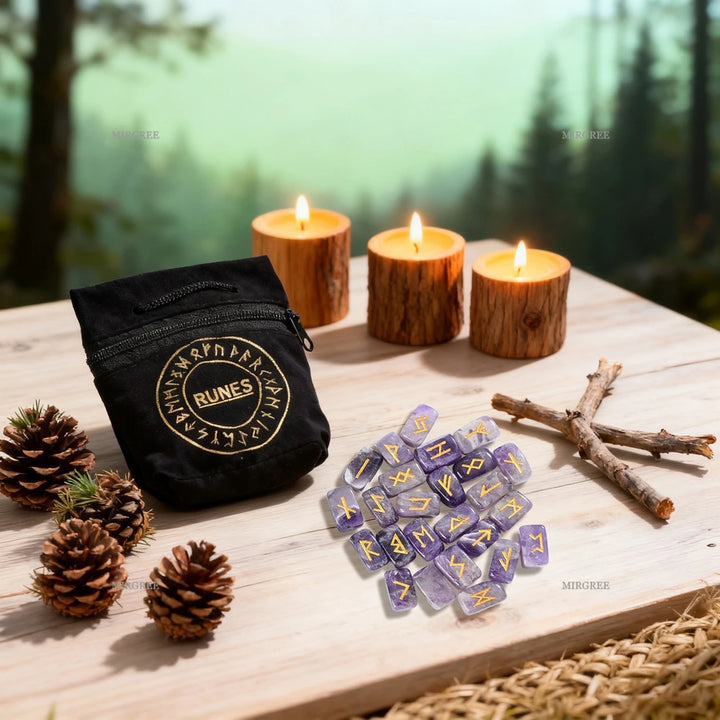 Amethyst Crystal Pagan Runes