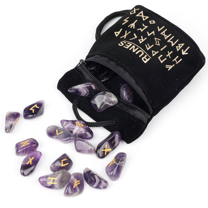 Amethyst Crystal Viking Runes
