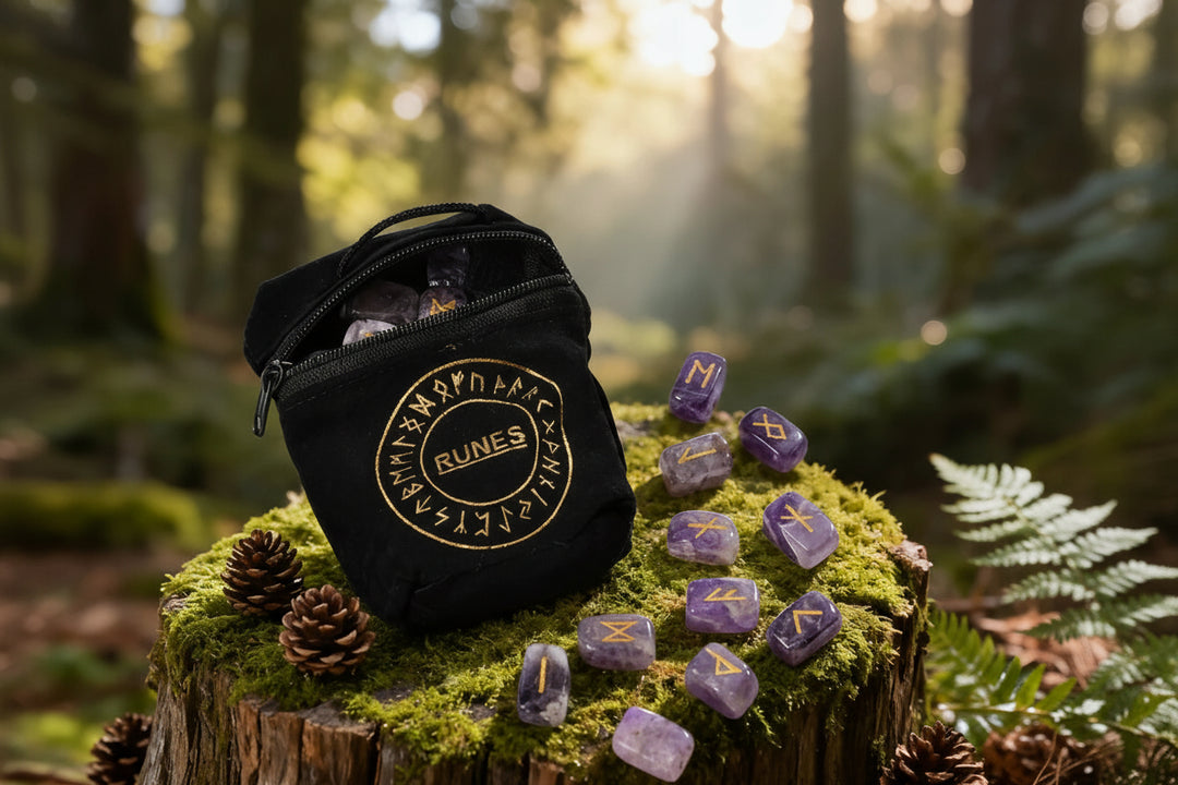 Amethyst Crystal Viking Runes