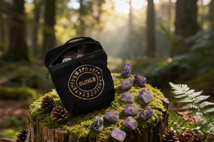 Amethyst Crystal Viking Runes