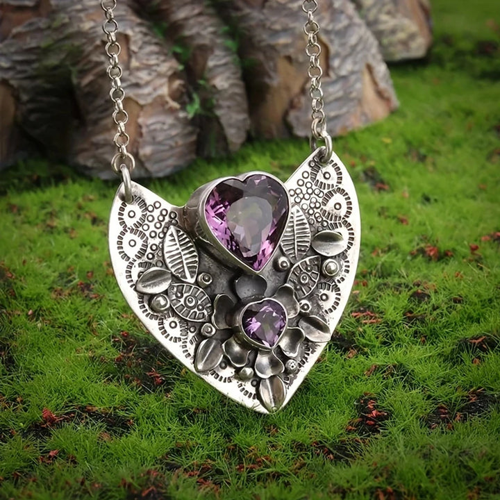 Amethyst Heart Necklace