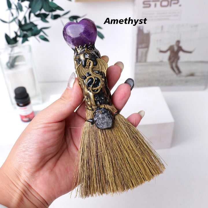 Amethyst Heart Witch Broom