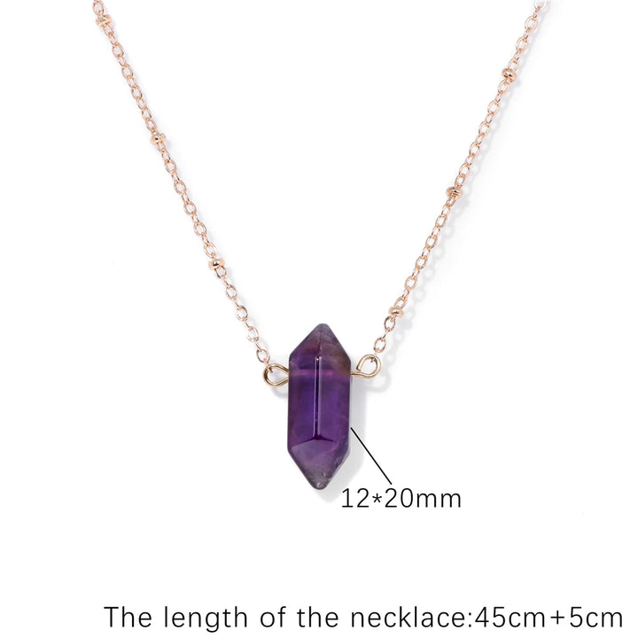 Amethyst Hexagon Gold Plated Necklaces