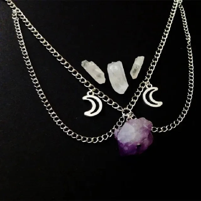 Amethyst Moon Choker Necklace