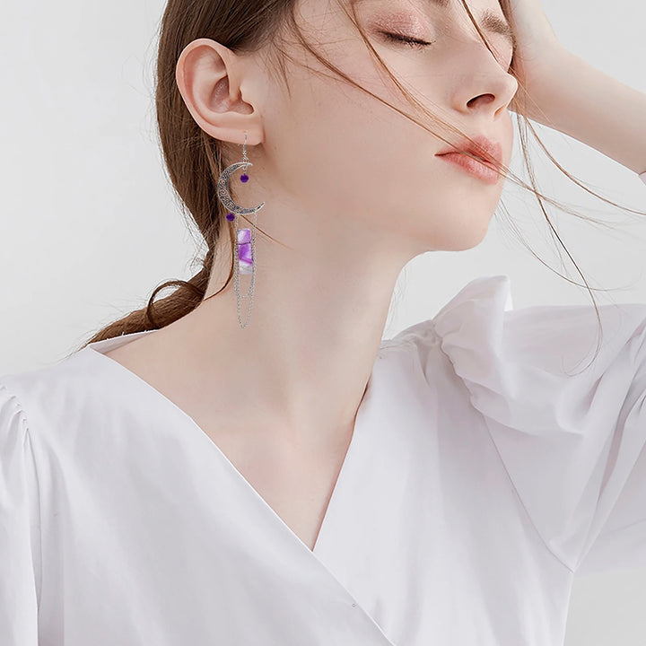 Amethyst Moon Earrings
