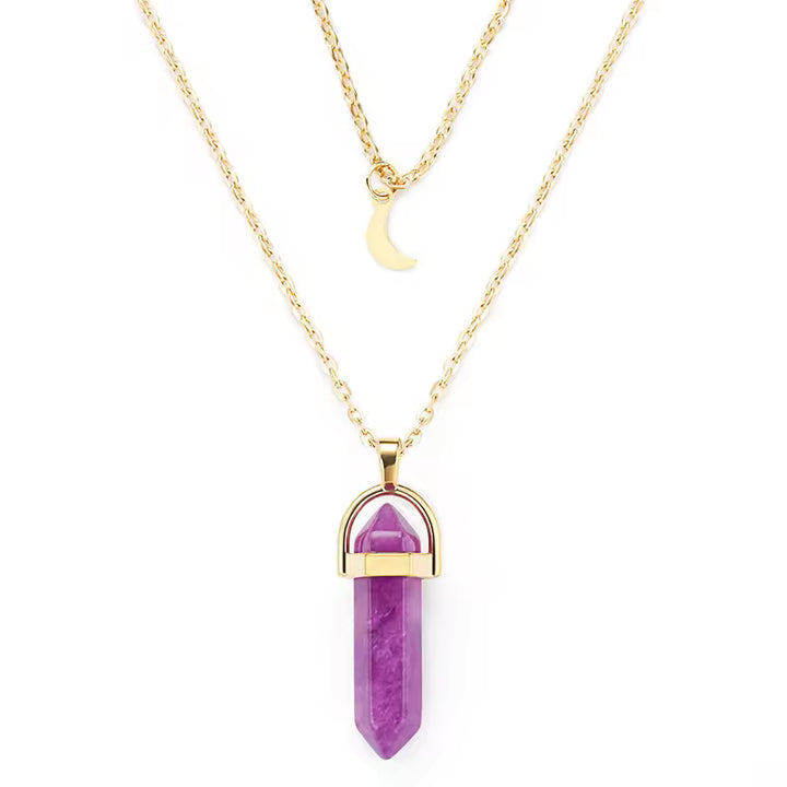 Amethyst Moon Gold Necklace