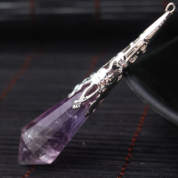 Amethyst Silver Pendulum