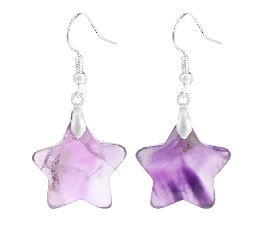 Amethyst Star Earrings