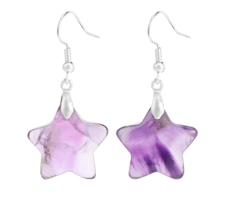 Amethyst Star Earrings