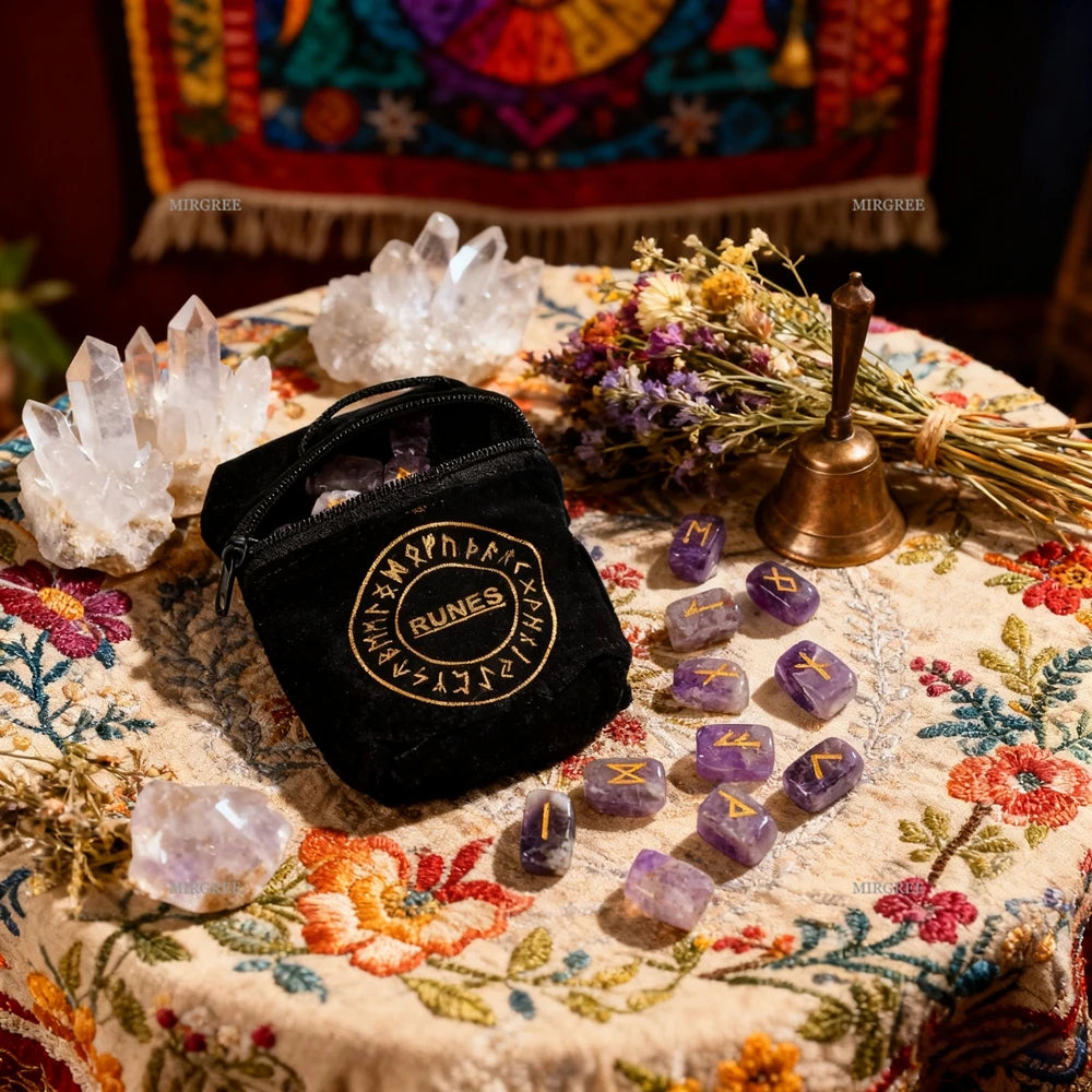 Amethyst Stone Viking Runes