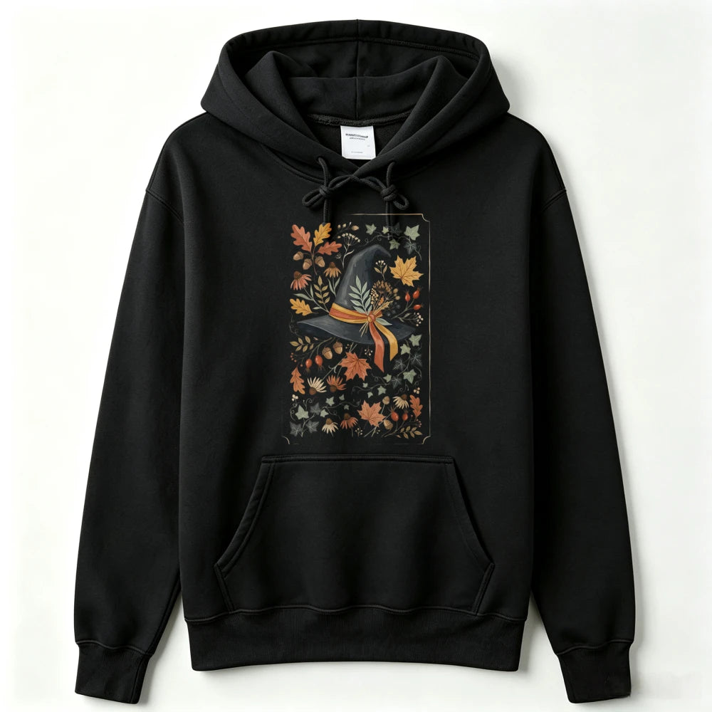 Autumn Witch Hat Hoodie - Black
