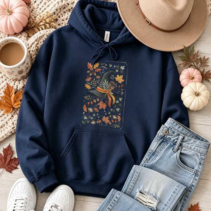 Autumn Witch Hat Hoodie - Navy Blue