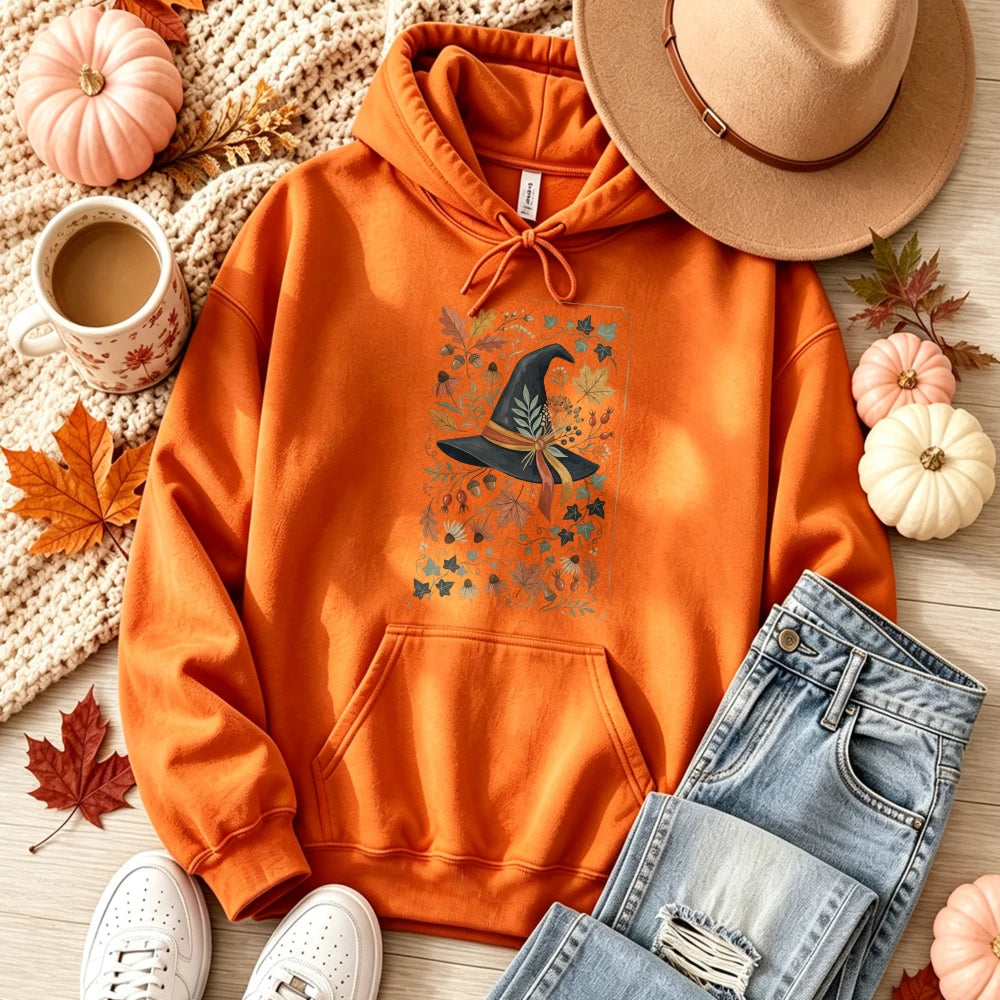 Autumn Witch Hat Hoodie - Orange