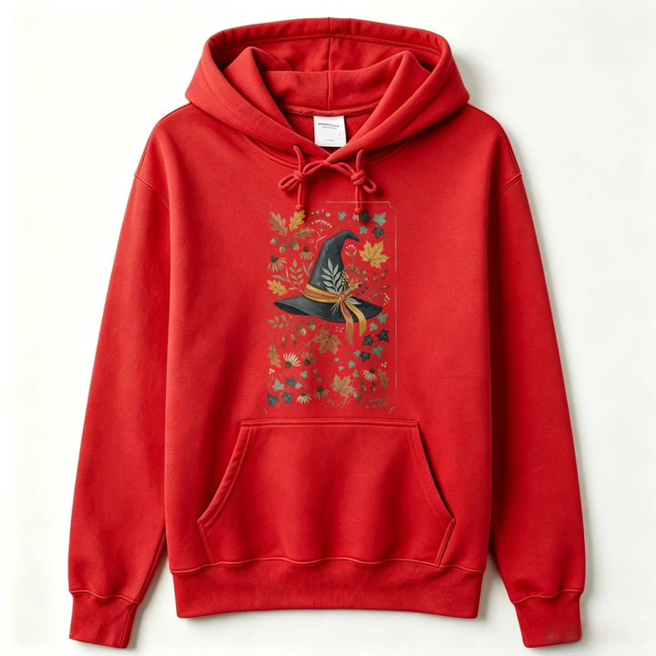 Autumn Witch Hat Hoodie - Red