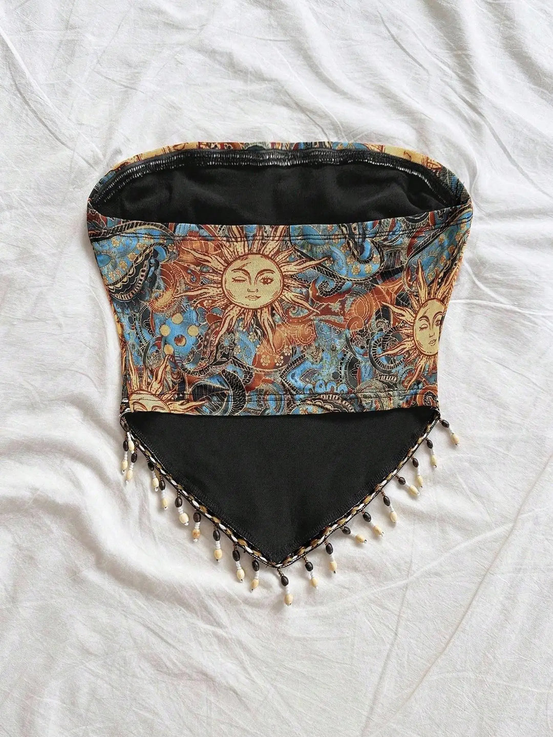 Beaded Boho Su Moon Tube Top