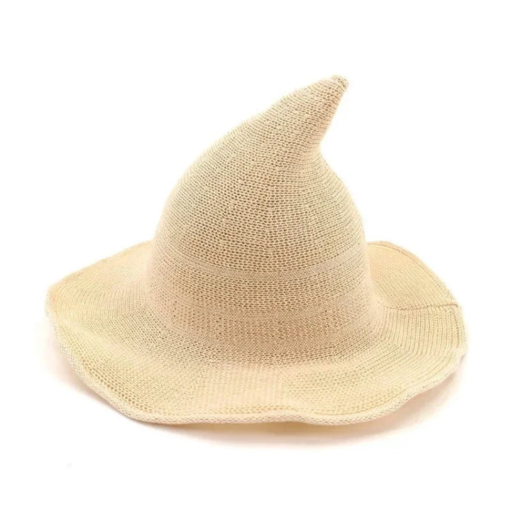Beige Wool Witch Hat