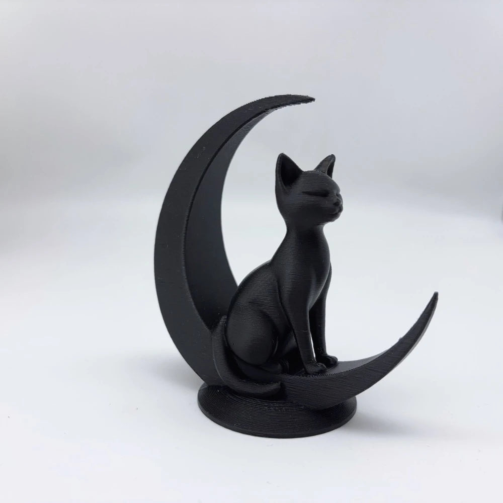Black Cat Moon Statues