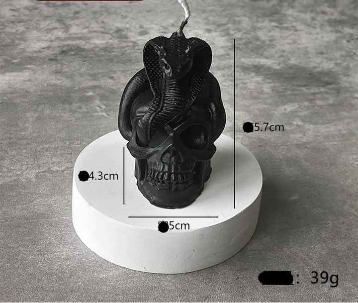 Black Cobra Skull Candle