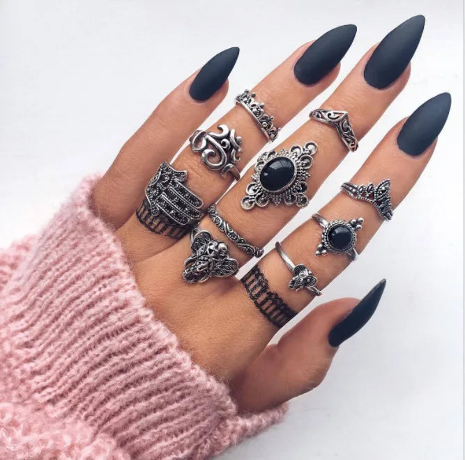 Black Cute Gothic Rings