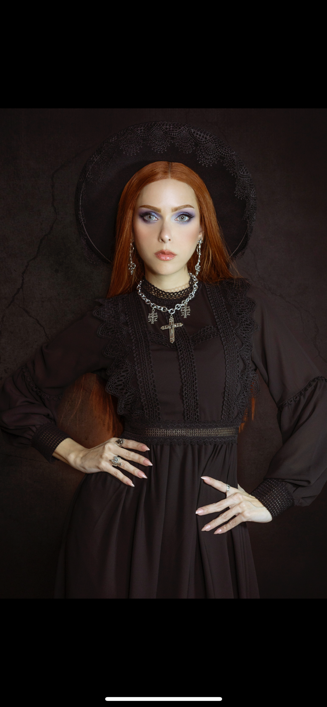 gothic boho dress Modern Gothic Boho Lace Black Wedding Dress Vintage Unique A-Line Long Sleeve Bridal Gown with Court Train Black / 2