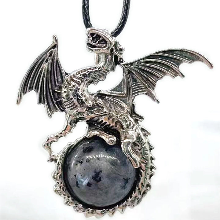 Black Labradorite Crystal Dragon Necklaces