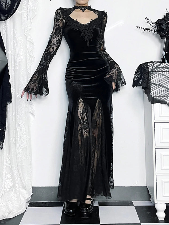 Black Lace Long Dress