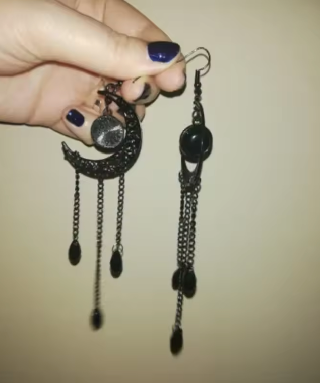 Black Moon Earrings