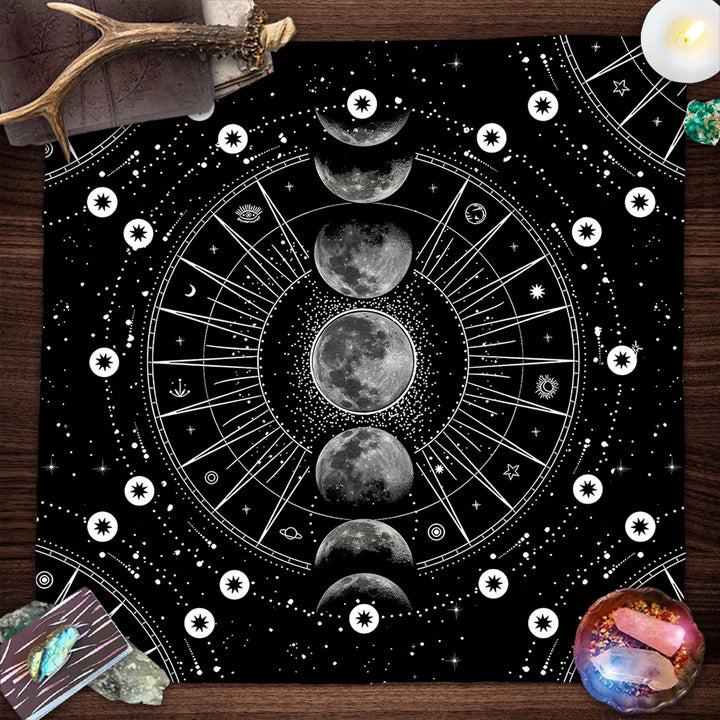 Black Moon Phase Altar Cloth