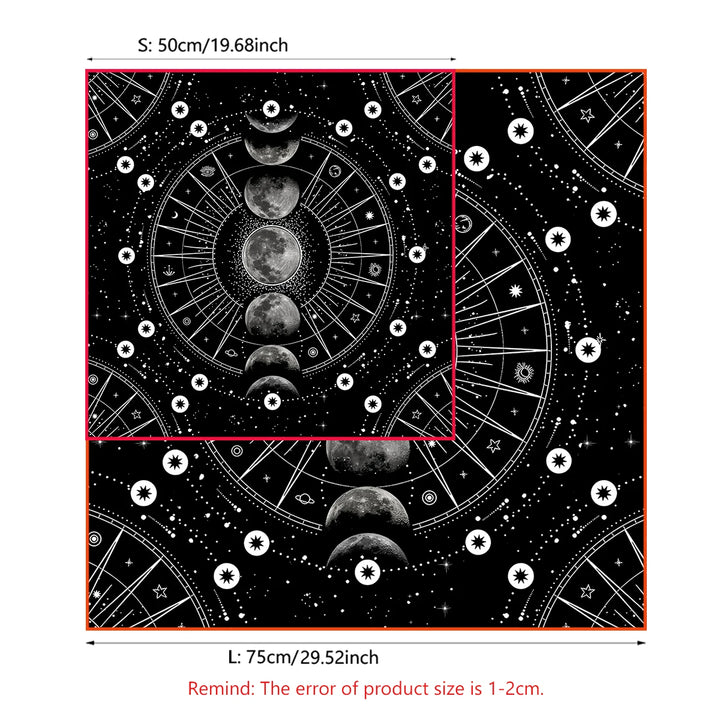 Black Moon Phase Tarot Card Cloth