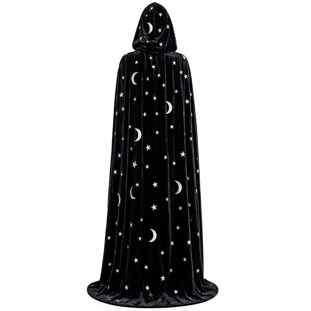 Black Moon Star Witch Cloak