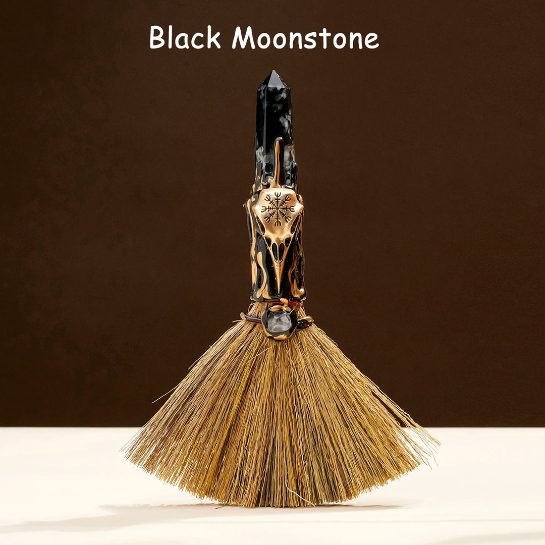 Black Moonstone Witch Broom