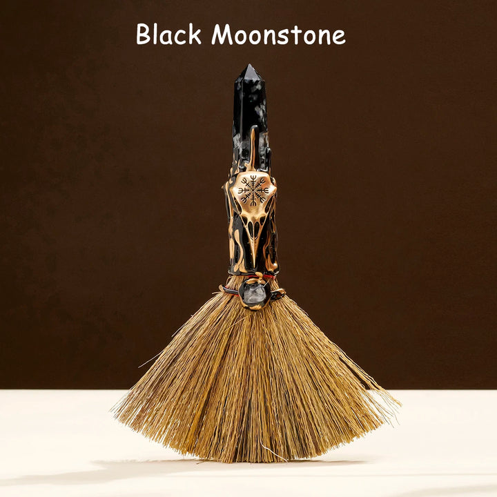 Black Moonstone Witch Broom