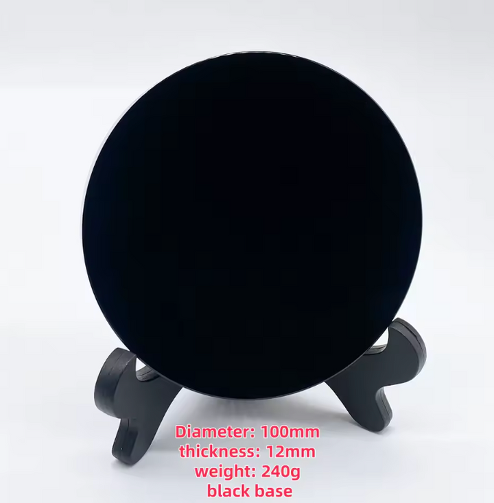 Black Obsidian Mirror with Stand