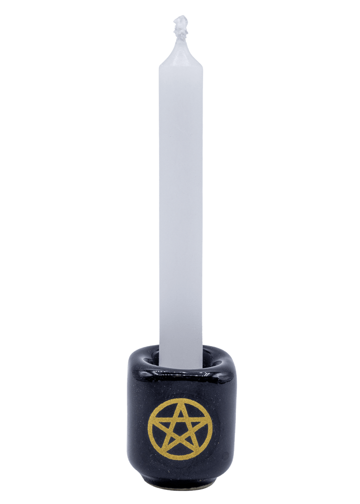 Black Pentacle Candle Holder