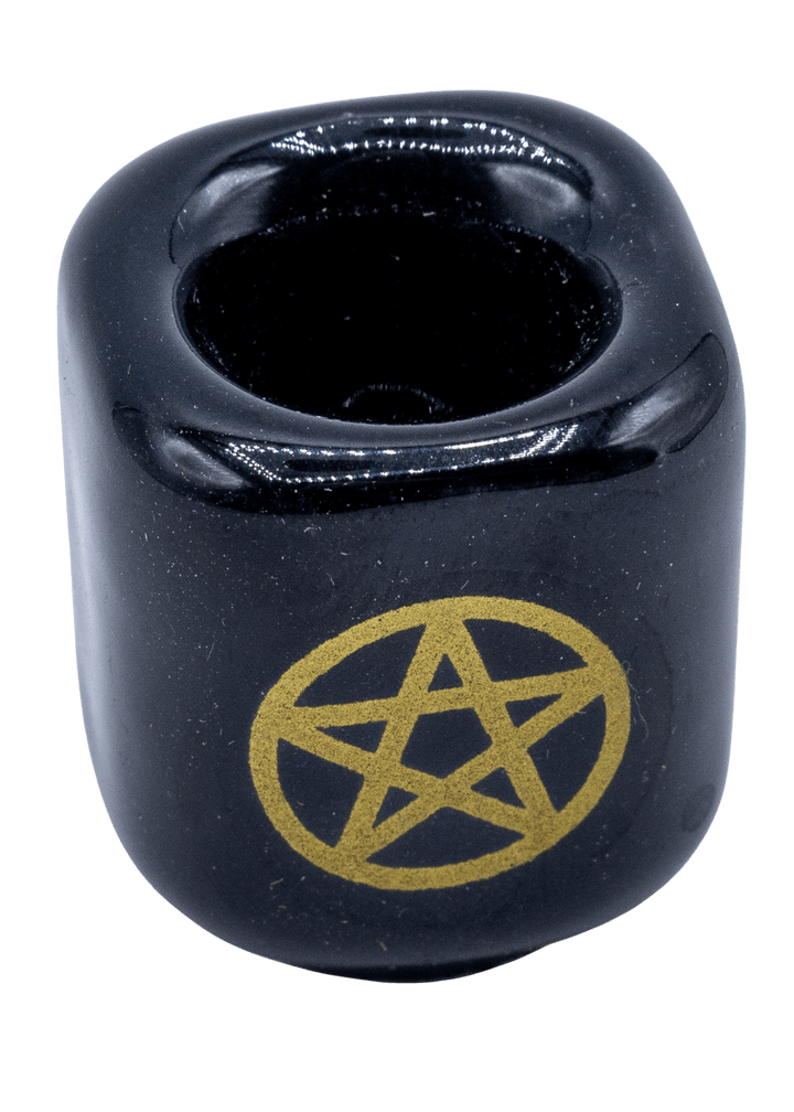 Black Pentacle Chime Candle Holder