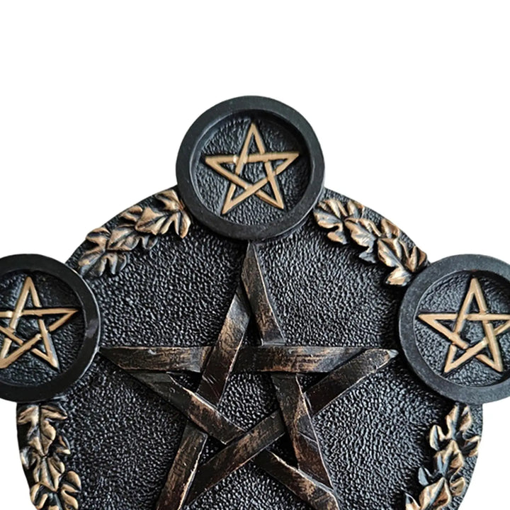 Black Pentagram Tea Light Candle Holder