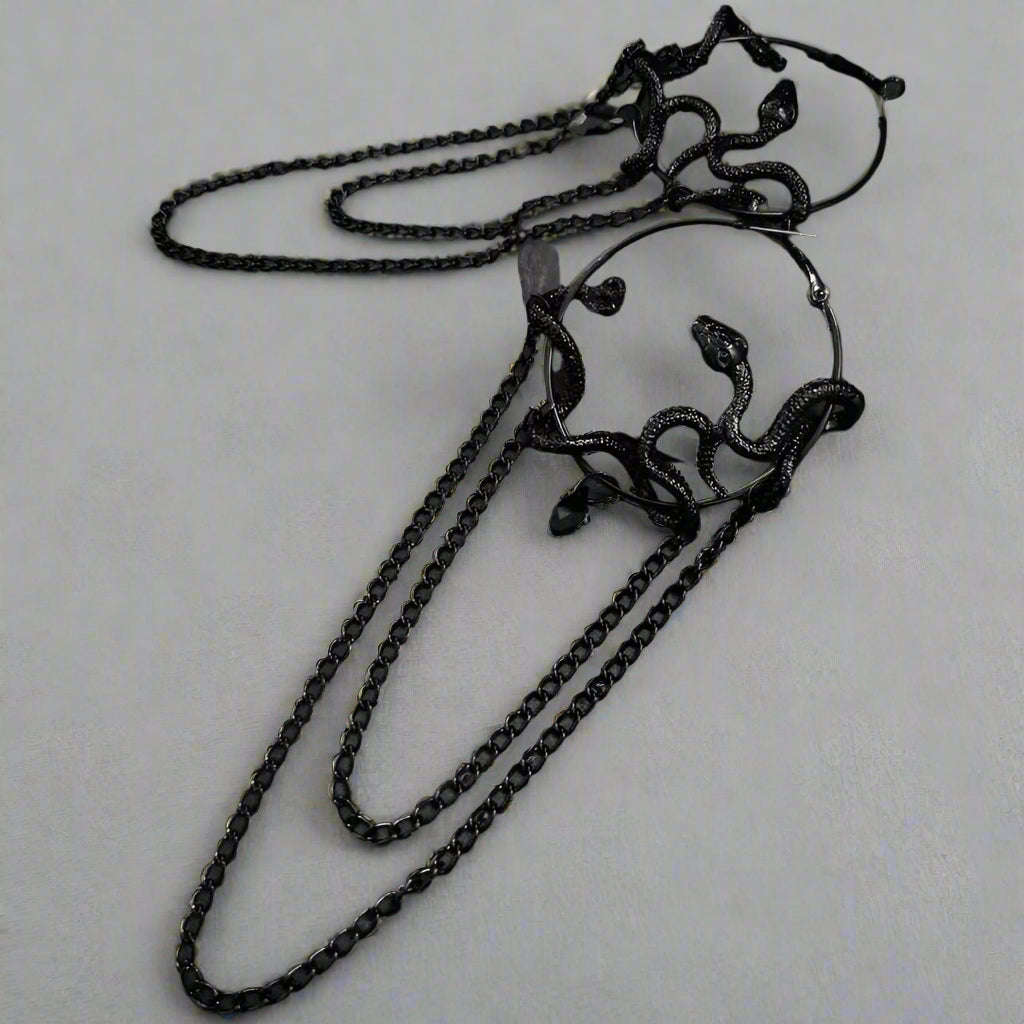 Black Snake Earrings