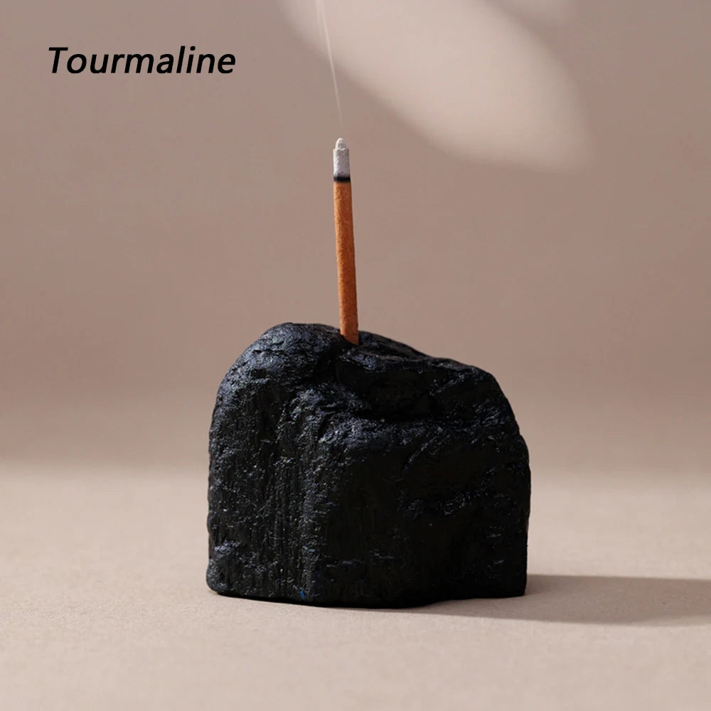 Black Tourmaline Crystal Incense Holders