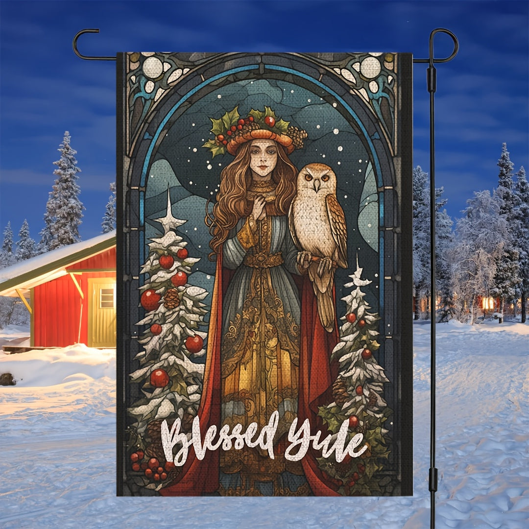 Blessed Yule Garden Flag
