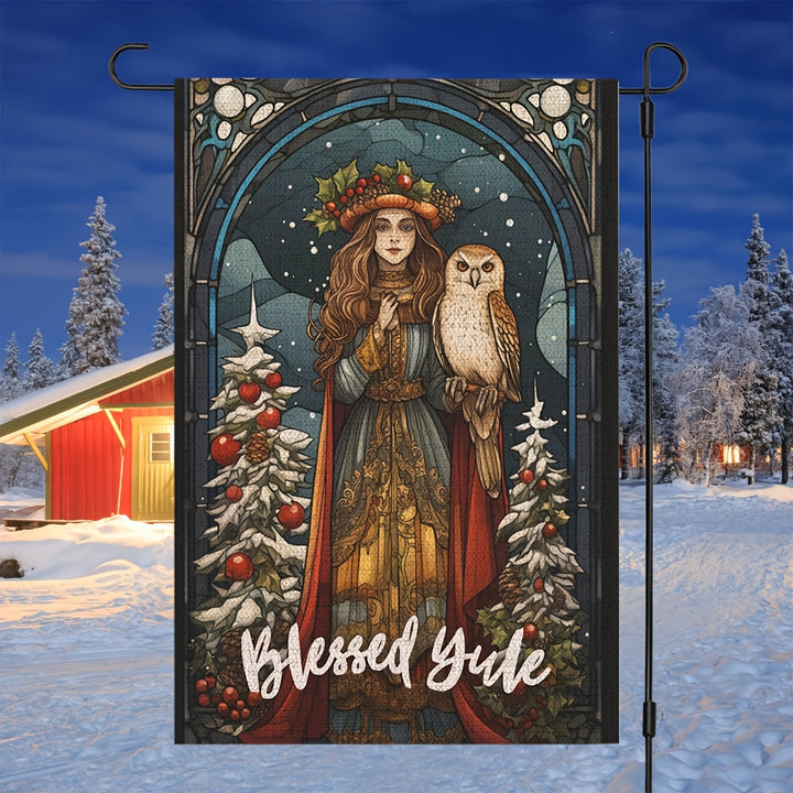 Blessed Yule Garden Flag