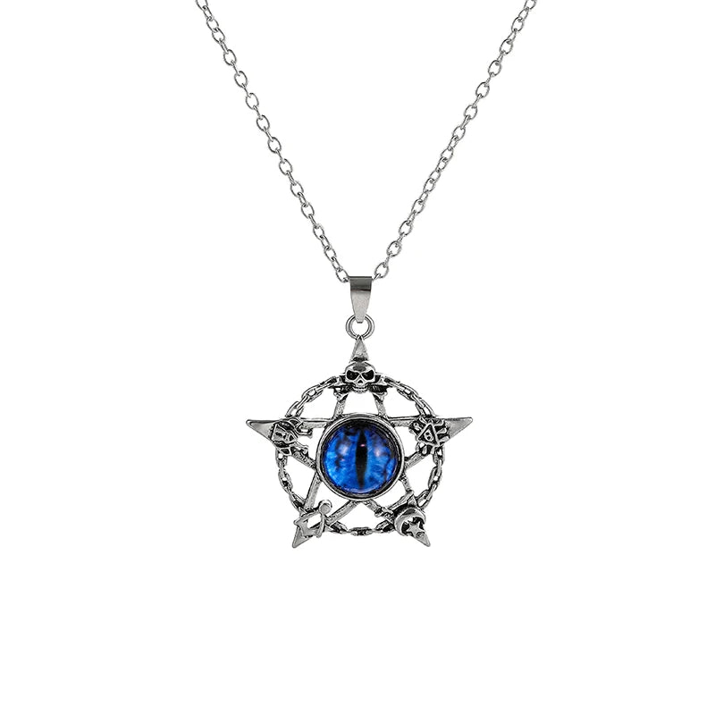 Blue Dragon Eye Pentacle Necklace