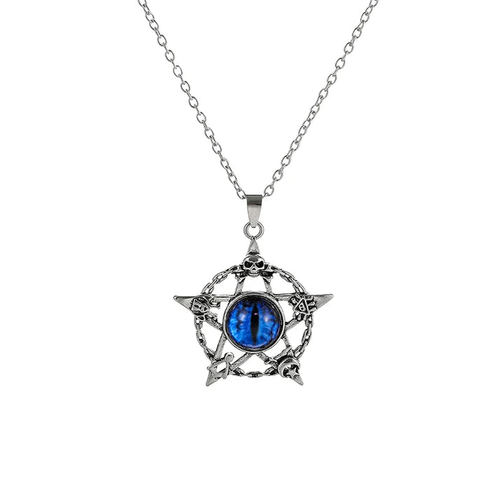 Blue Dragon Eye Pentacle Necklace