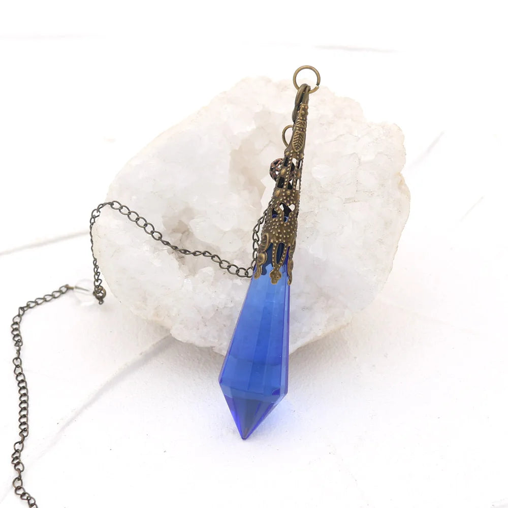 Blue Glass Copper Pendulum