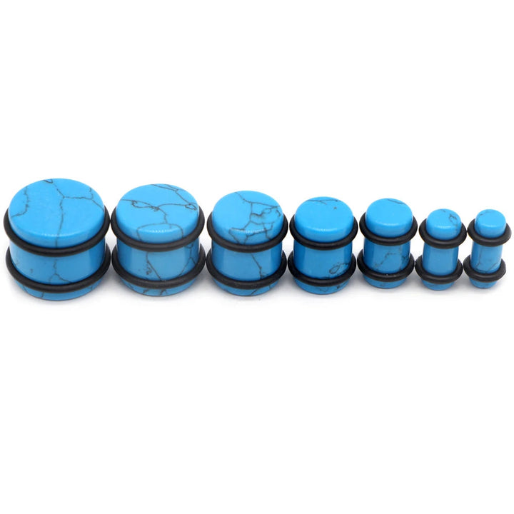 Blue Howlite Gauges Sizes