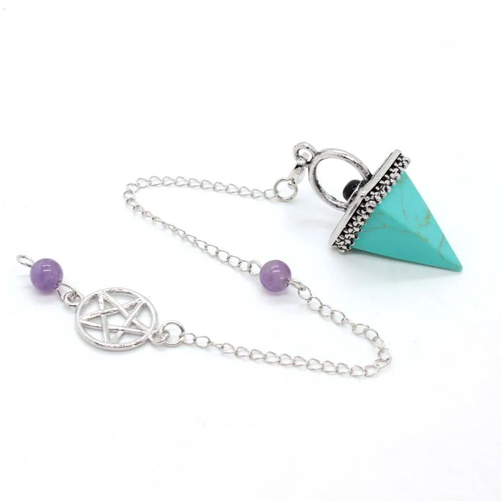 Blue Howlite Pentacle Pyramid Pendulums