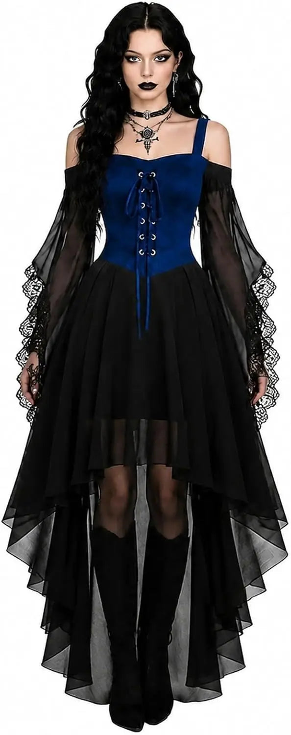 Blue Lace Witch Costume Dress