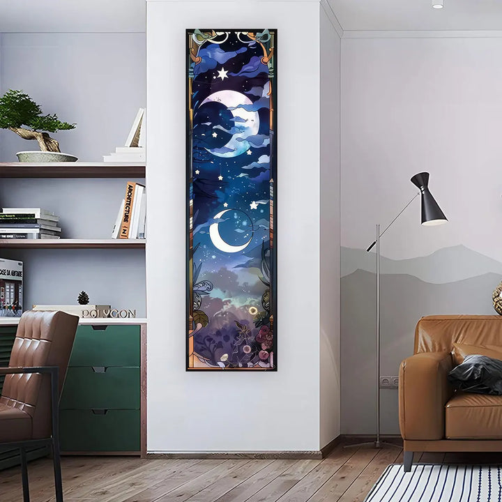 Blue Moon Boho Wall Banner Tapestry