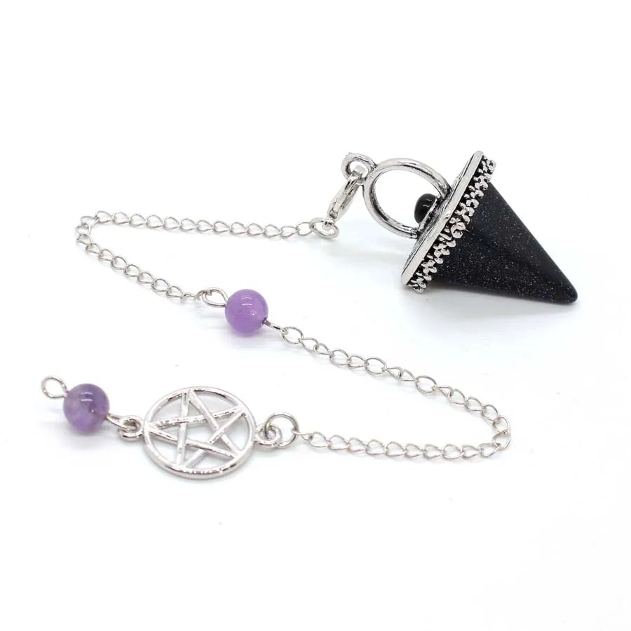 Blue Sandstone Pentacle Pyramid Pendulums