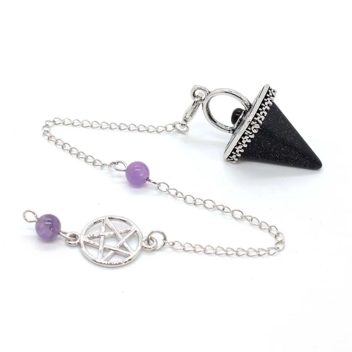 Blue Sandstone Pentacle Pyramid Pendulums
