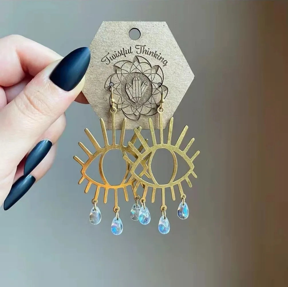 Boho Gold Eye Earrings